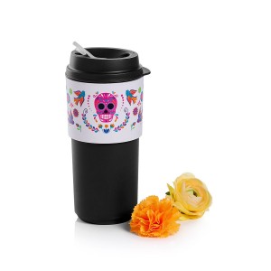Tupperware Dia De Los Muertos Eco To-go Cup Black Thermal Drinkware | DPX-108562