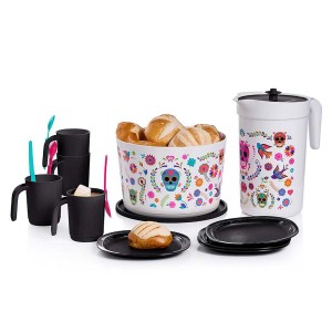 Tupperware Dia De Los Muertos Serving Set Black / Blue / Pink Serveware | WRG-713820