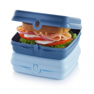 Tupperware Eco+ Sandwich Keepers White / Blue Lunch and Snacks | IMH-061452