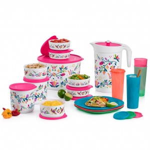 Tupperware Flittering Floral Folk Art 18-pc. Serving Set Serveware | TJA-574289