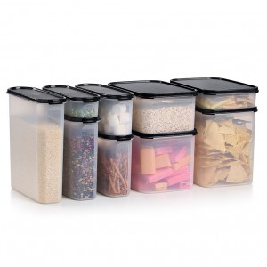 Tupperware Modular Mates Super Oval & Rectangular Set Black Dry Storage | TMF-074596