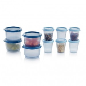 Tupperware Super Snack 10-pc. Set White / Blue / Light Lunch and Snacks | BVM-587123