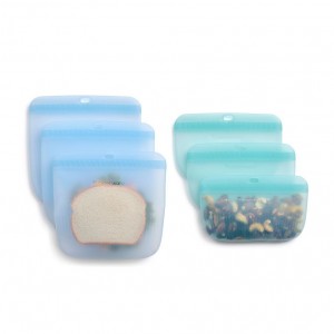 Tupperware The Ultimate Silicone Bag Slim Lunch Set Turquoise / White Refrigerator Storage | QGB-205713