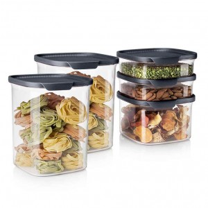 Tupperware Ultra Clear Square 5-pc. Set Cosmos Dry Storage | HQV-831602