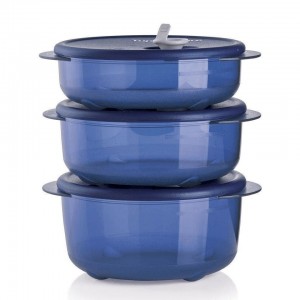 Tupperware Vent 'N Serve 3-pc. Small Round Set Nocturnal Sea Freezer Storage | KVP-472189